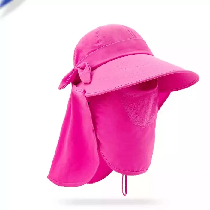 Travel Camping Woman Hat With Bowknot Ultraviolet-proof Wide Brim Summer Speed Dry Uv Sunscreen Hats Causal Sunshade Hat