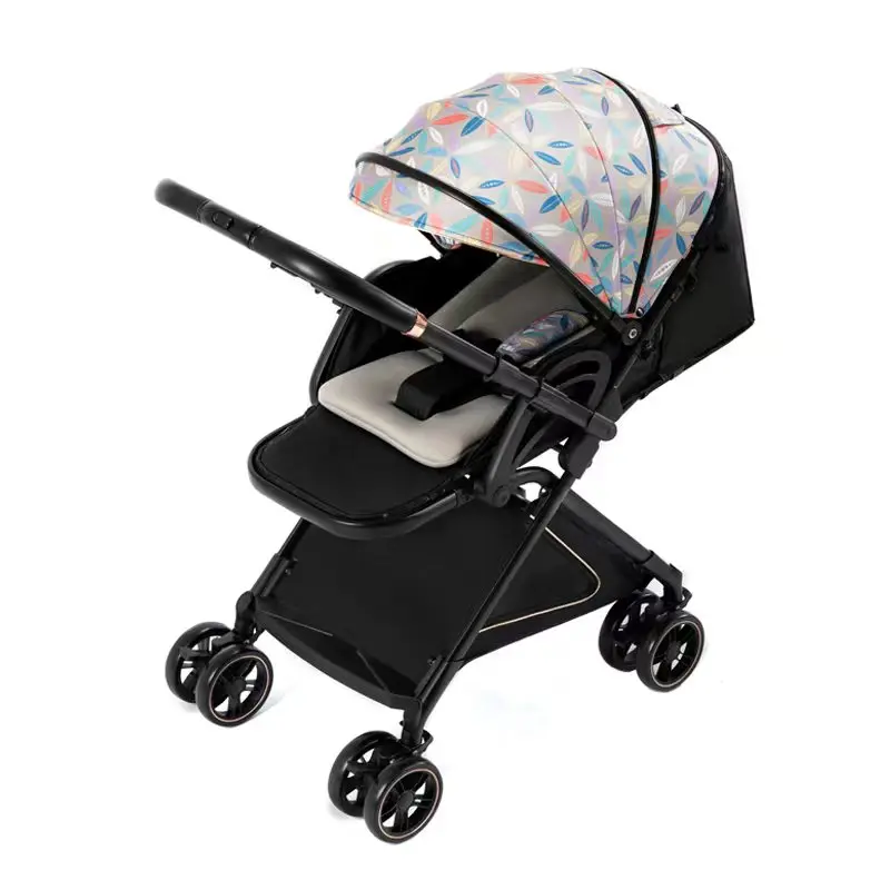 Coche Para Bebes Lightweight Stroller Baby Compact Travel Buggy One Hand Foldable Two Ways Baby Stroller With Dinner Plate
