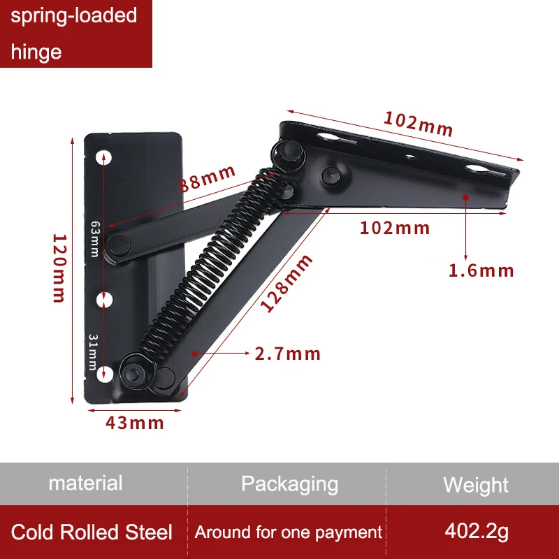Hot sale furniture sofa folding spring hinge 80 degree cabinet door flip support cabinet door hinge