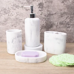 Rectangle shape of marble effect design resin bathroom accessories