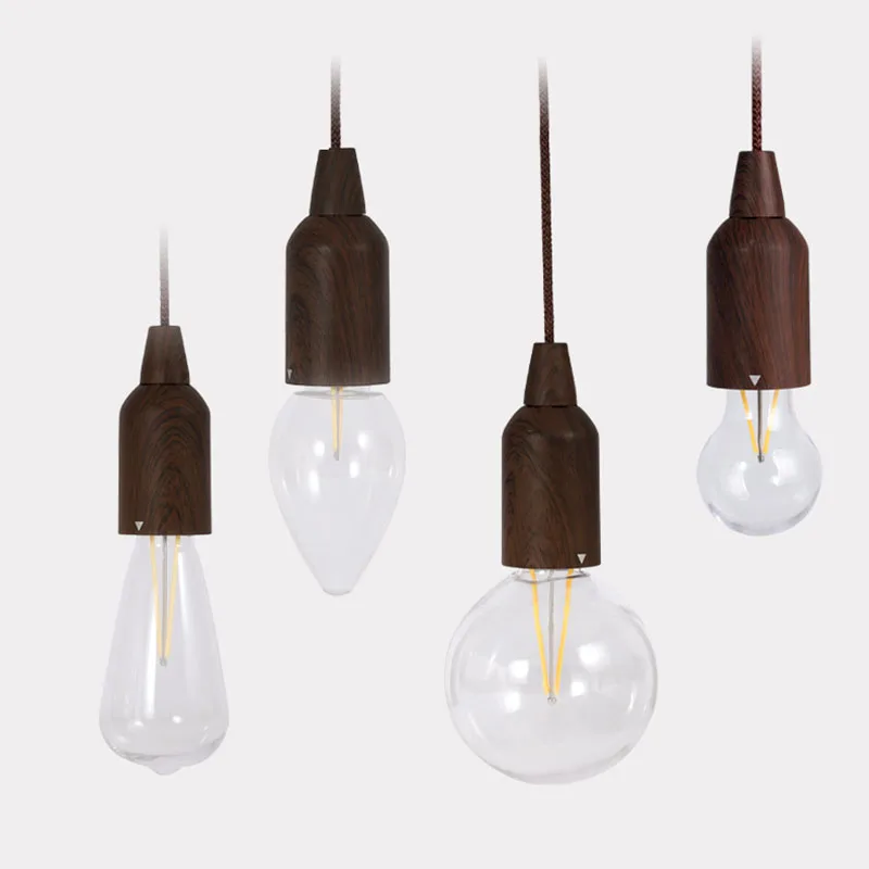 Customization Outdoor Camping Vintage Retro Led Lighting Tent Lights Battery Operated Hanging Rope Pull Cord Lights