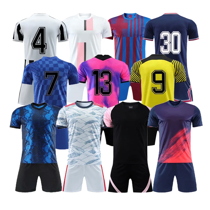 2022 Custom Logo Number Youth Soccer Jersey Uniform France UK Club Team Soccer Jersey