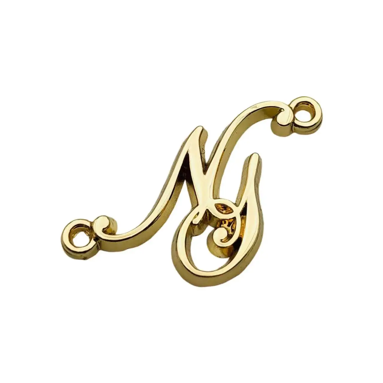 Plated Gold Metal Custom Logo Small Tag Clothing Label 3d Metal Letters Logo For Clothes Jewelry Making