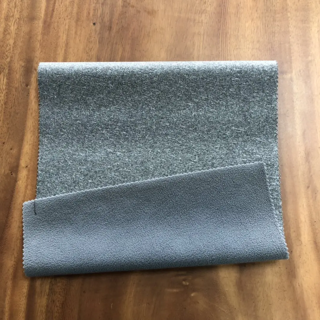 upholstery material DTY soft velboa bonded with TC velvet textile fabric printing sofa fabric