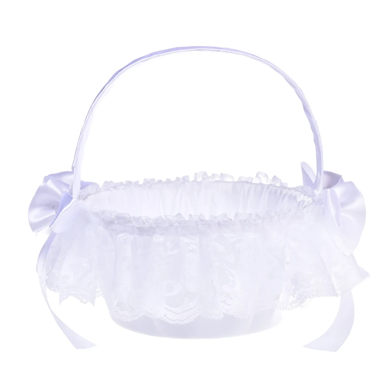 Wholesales European flower girl basket wedding handmade bridal flower basket wedding