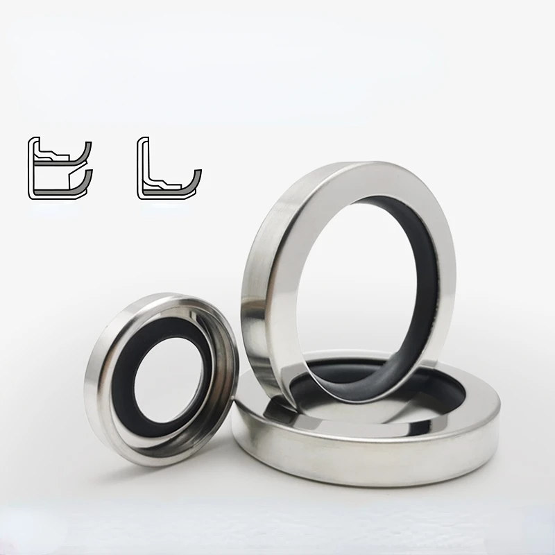 PTFE Teflon 304 stainless steel outer frame oil seal high-temperature sealing ring screw air compressor shaft seal