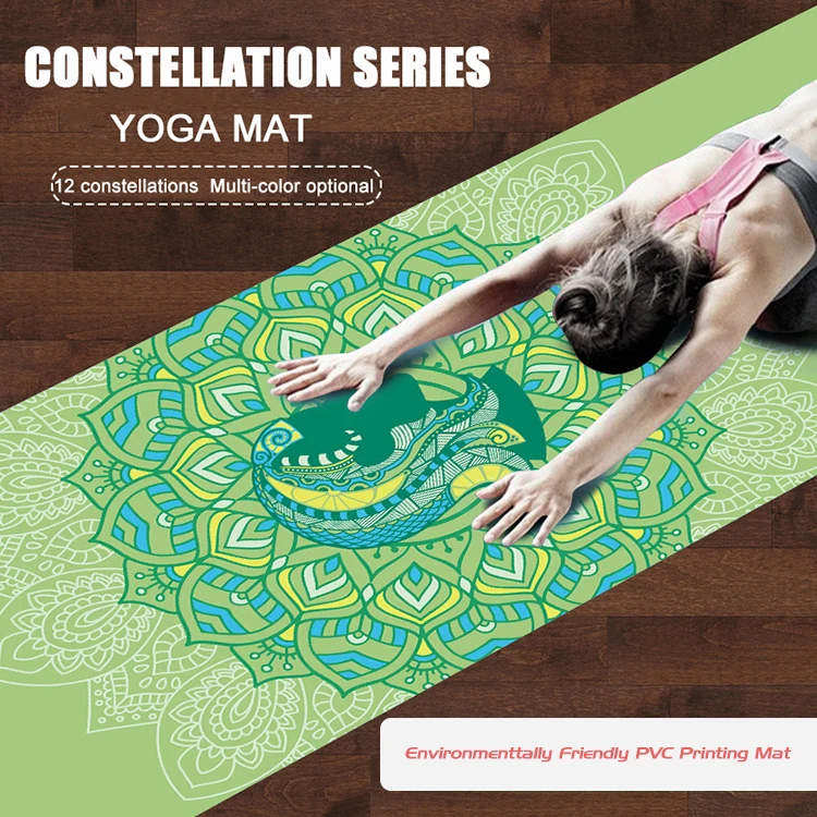  Non-slip Fitness Mat Gym Home Travel Pad 6mm Beginner New PVC Beautifully Constellation Printed