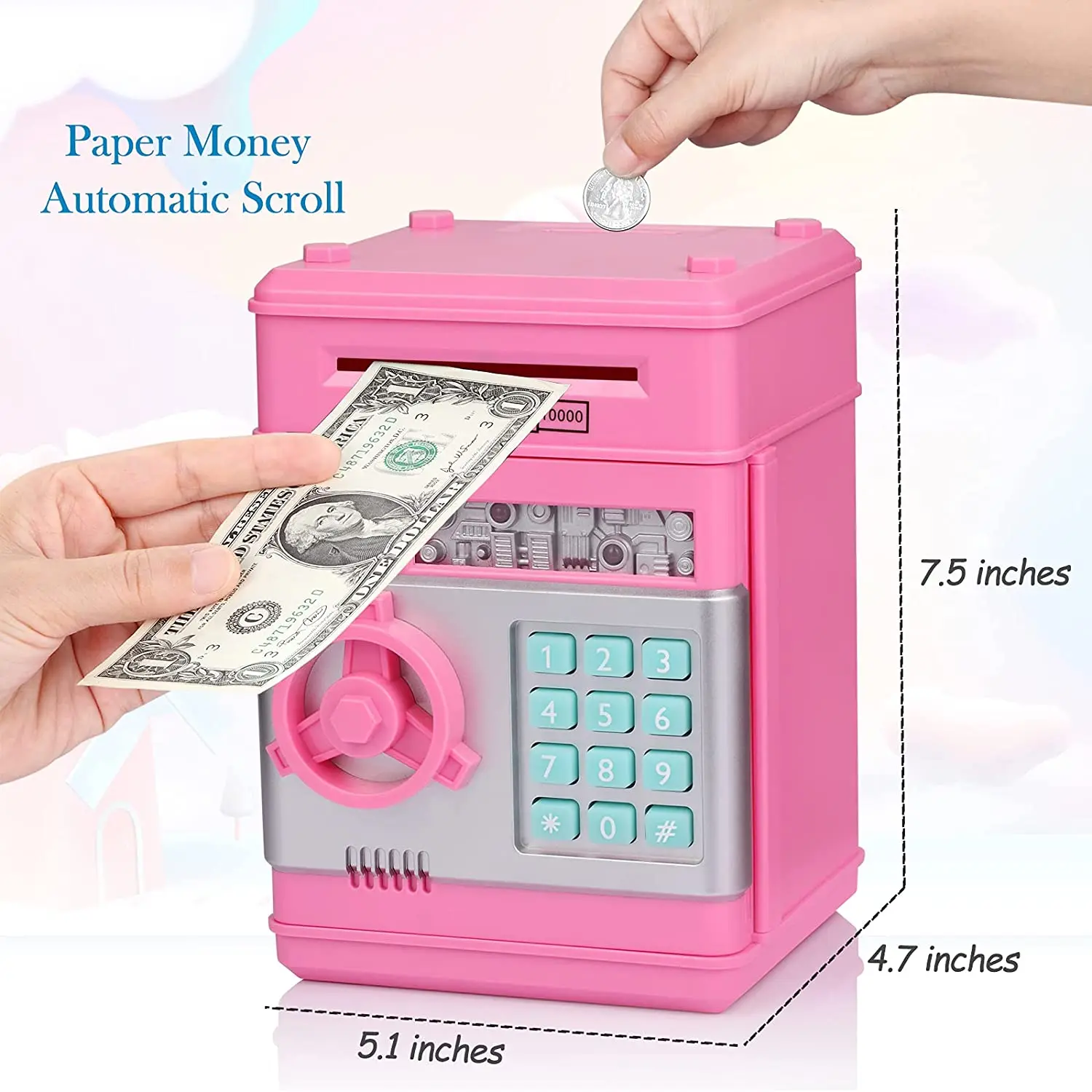 Piggy Bank Electronic Mini ATM For Kids Baby Toy Safe Coin Bank Money Saving Box Password Code Lock Gift For Children Boys Girls