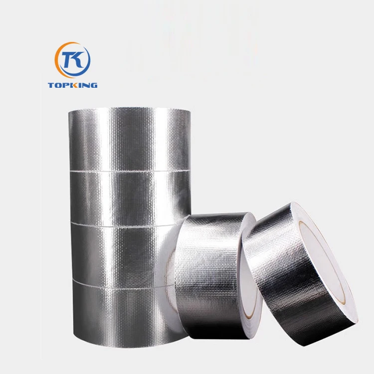 Industrial & Home Use Heat-Resistant Self-Adhesive Reinforced Fiberglass Silver Aluminum Foil Tape