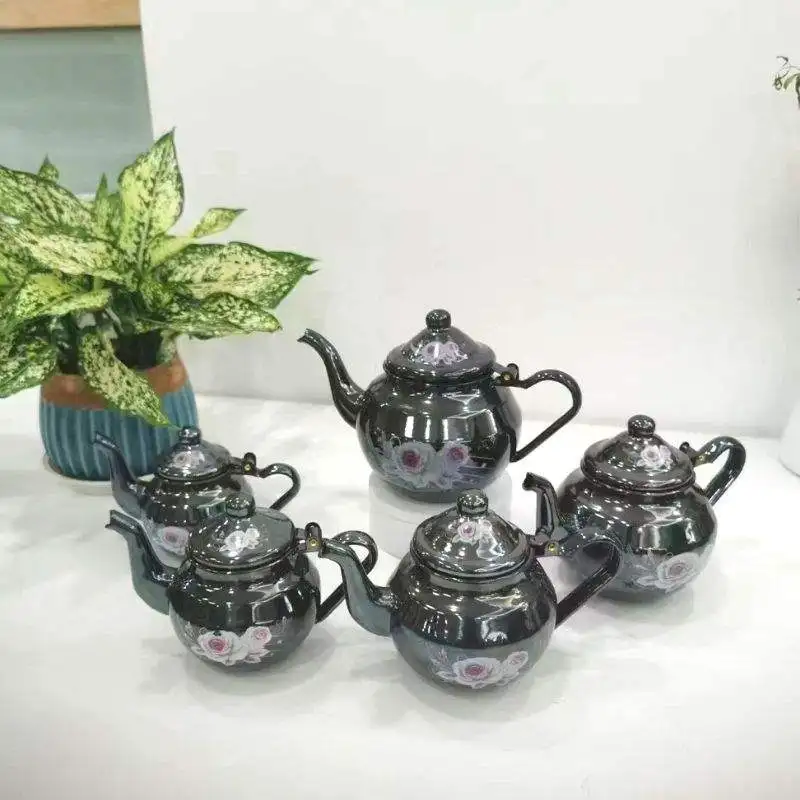 9CM 10CM 11CM 12CM 4 specifications color decals thickened small round pot enamel pot soy sauce pot