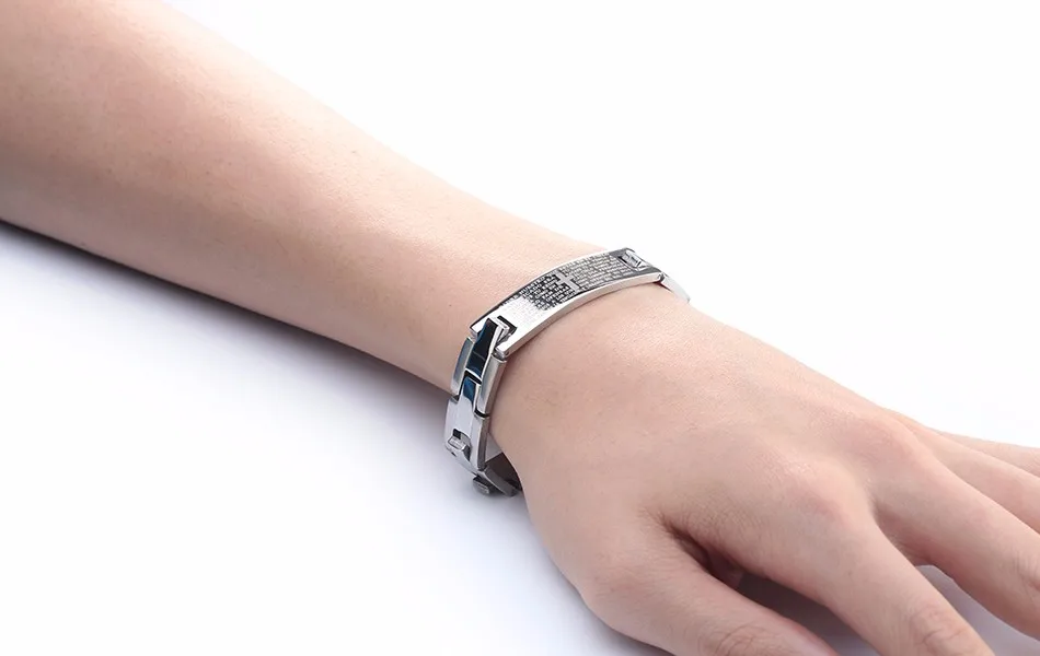 RINNTIN GTB37 Religious Christian Jewelry Jesus Cross Bracelet in Stainless Steel Jewelry Bracelet