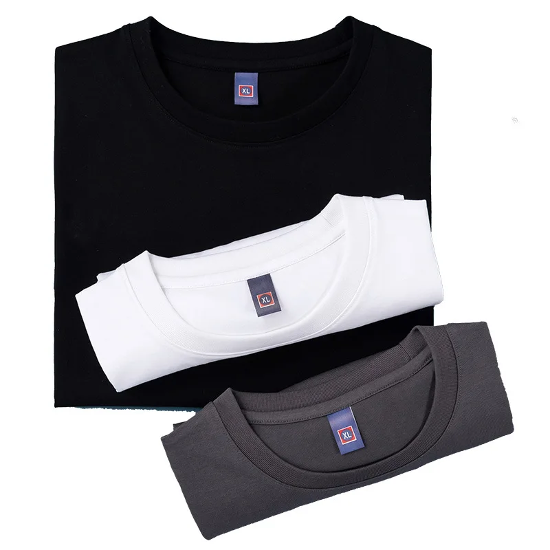 Summer 190gsm Blank Shirt 80 Cotton 20 Polyester Ice Cotton Short Sleeved T-shirt Round Neck Cool Comfortable T-shirt