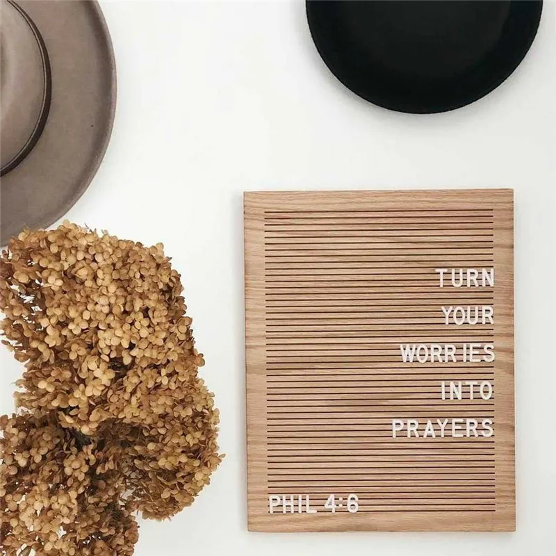 Rectangle Shape Handcrafts Display Board Menu Board Solid Wood Letter Board For Nursery Decoration