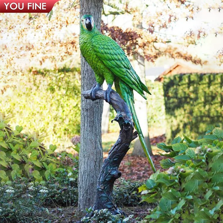 Outdoor Garden Decoration Metal Animal Bird Bronze Parrot Statue Sculpture