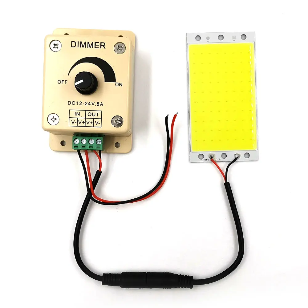 12-24V 8A 100W Dimmer for 12V 24V LED Lights Manual Switch Stepless Dimmer Single Color LED Lighting Dimming