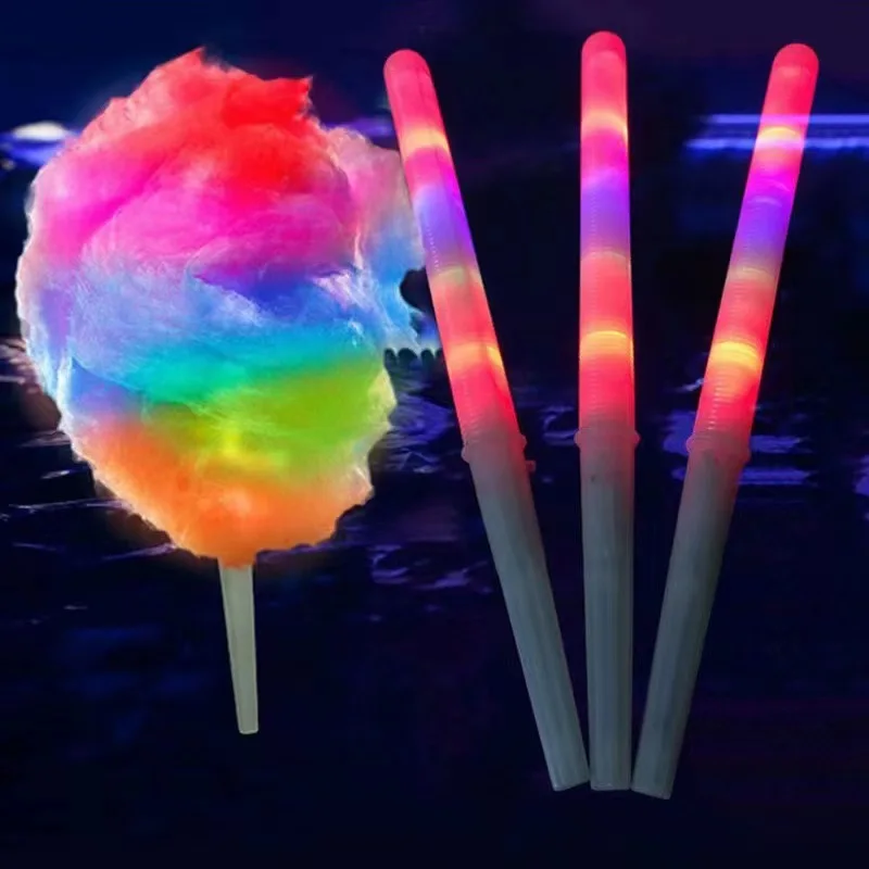 Tube Glow Sticks Cotton Candy Cones Colorful Flashing LED Stick Sugar Marshmallow Sticks