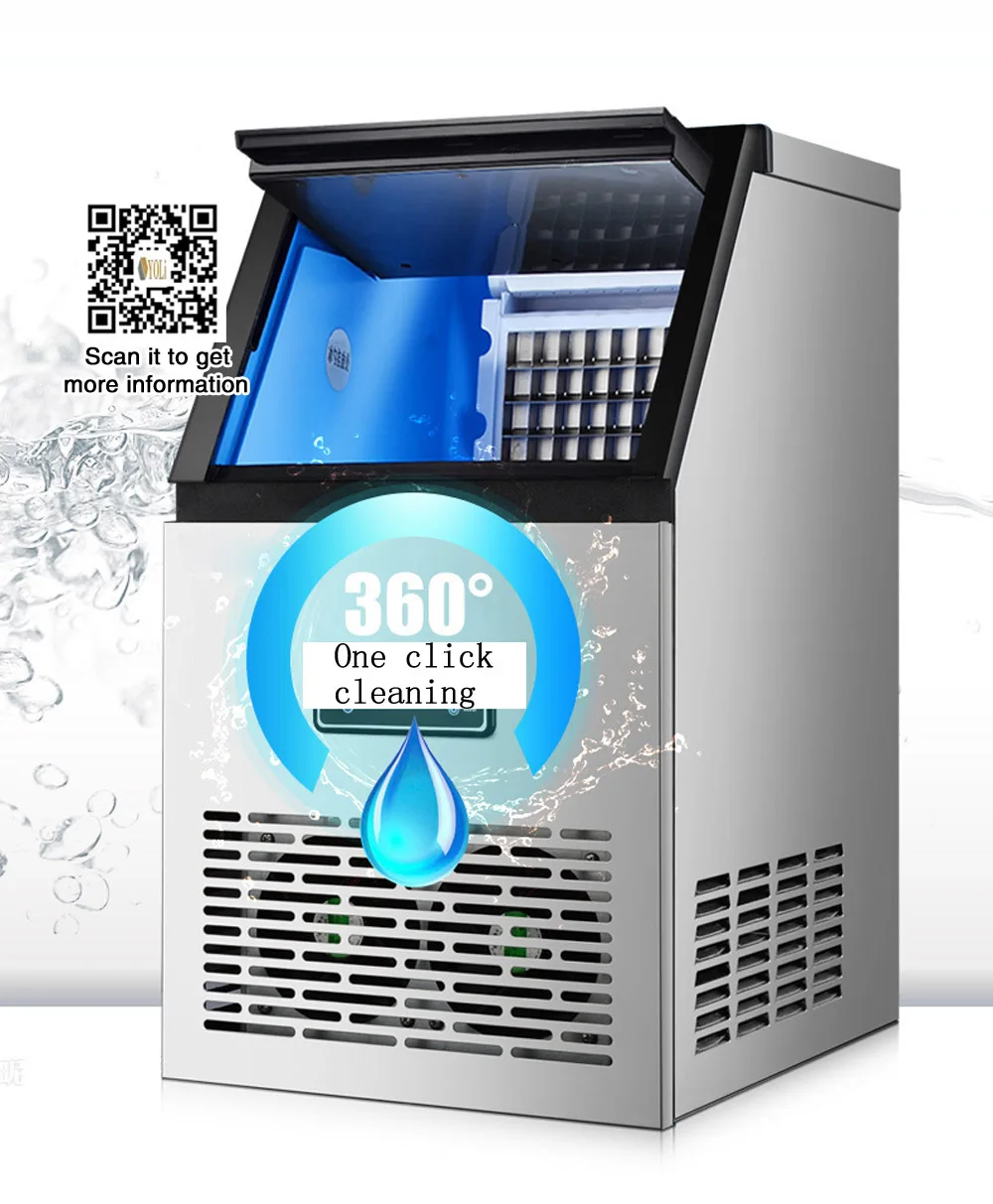 Commercial Cube Ice Machine Household Ice Cube Machine  Bar Milk Tea Shop Fully Automatic Ice Maker