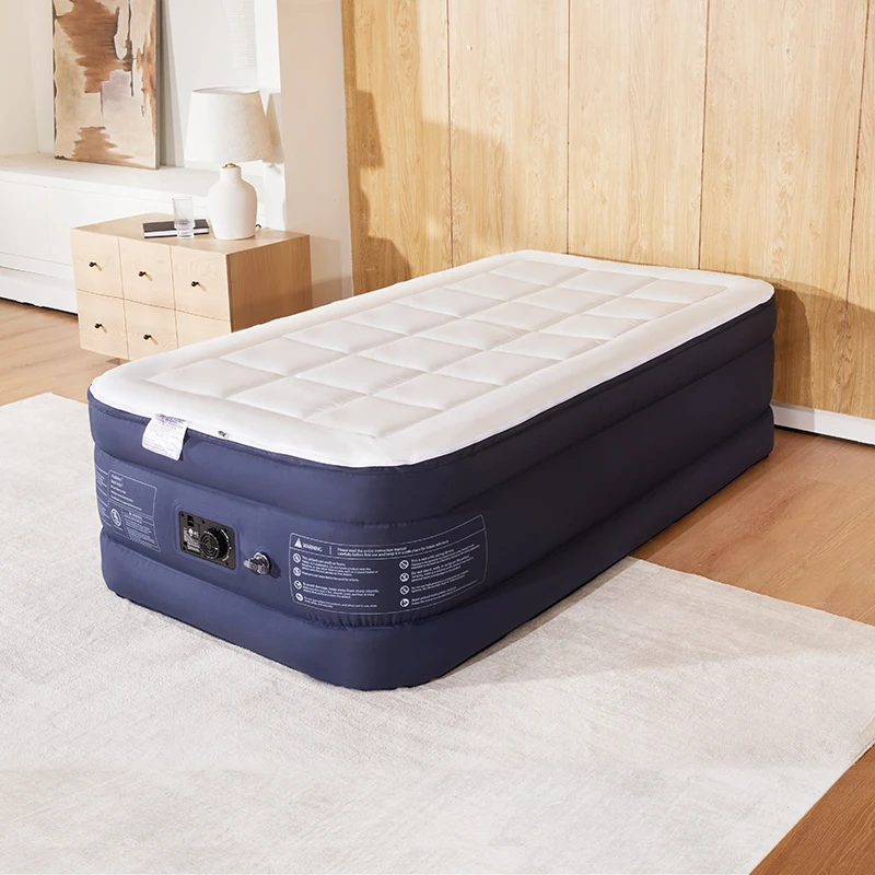 Factory Direct Sales Custom Air mattress Single Quilted Air Mattress Bed with built-it pump