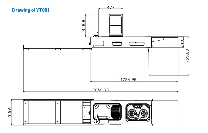 RV Caravan Camp Outdoor Gas Stoves Sink Pull Type Slide Out Kitchen