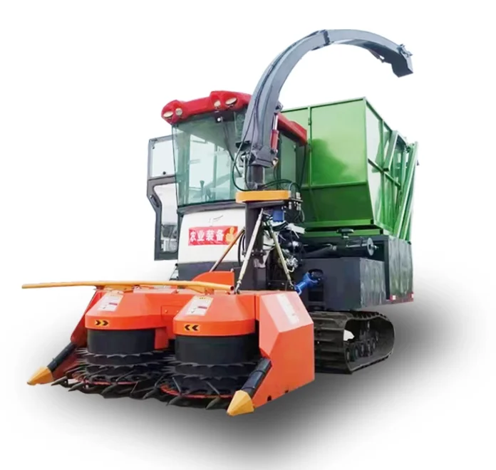 Single row silage forage harvester / Crawler type  straw feed harvester / Cotton stalk shredder cutting machine