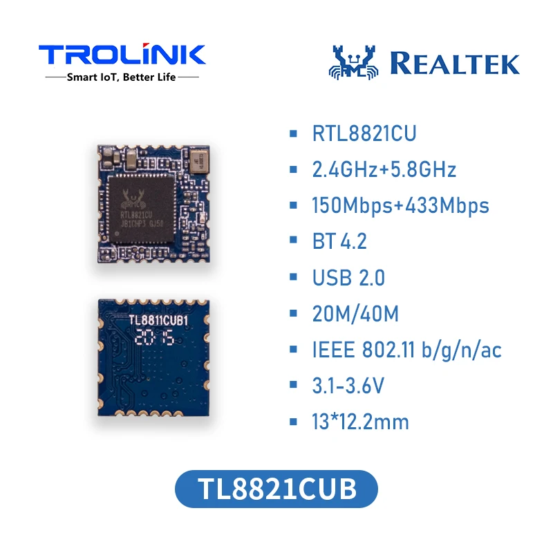 RTL8821CU Chip Dual Band Ip camera Smart TV Wifi dongle driving recorder Network set-top box wifi screencaster WiFi Module