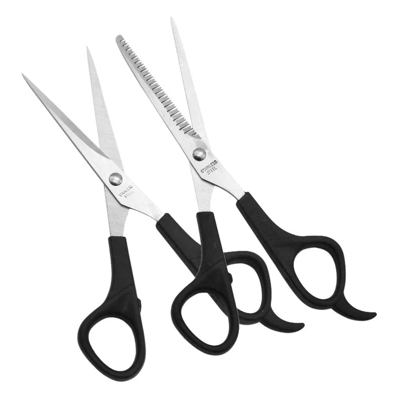 Practical Plastic Handle Smooth Edge Stainless Steel Blade Shears Barber Hair Cutting Scissors