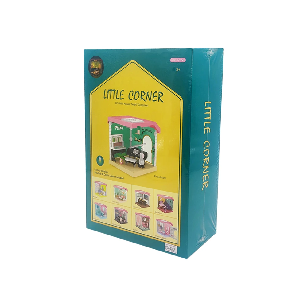 Kids Handmade Mini Dollhouse Scene Toys Paper DIY Doll Houses With Light-up Pet Store Accessories Dog