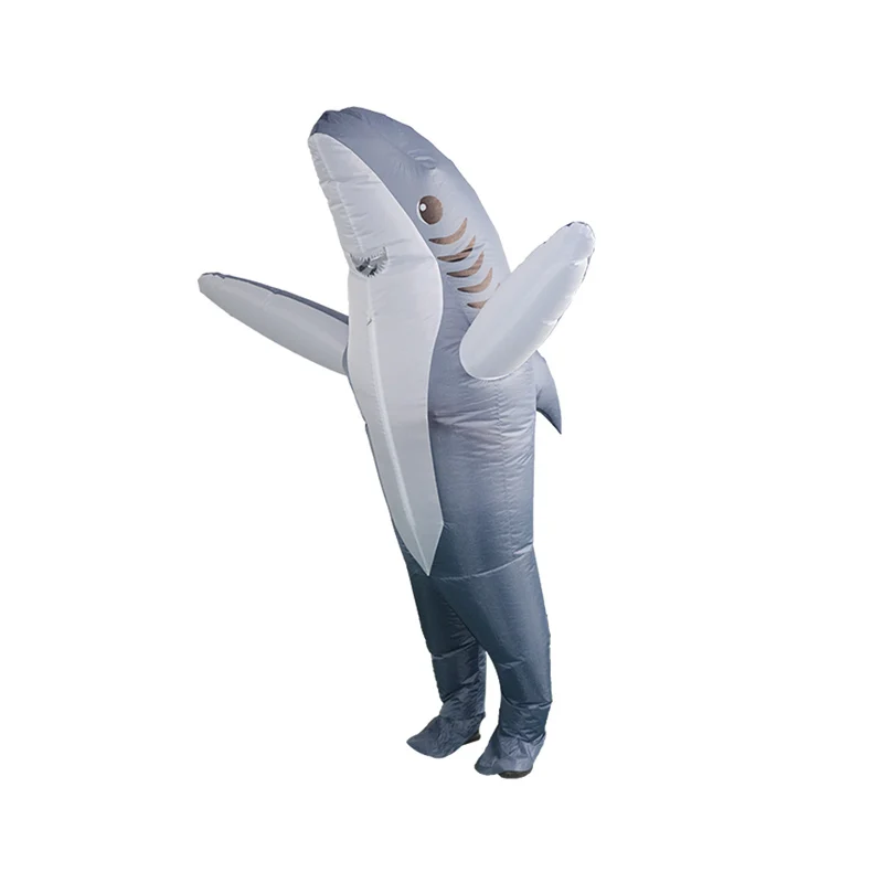 Factory Wholesale Party Cosplay Halloween Jumpsuit Fancy Dress Funny Suit Inflatable Shark Costume For Adult