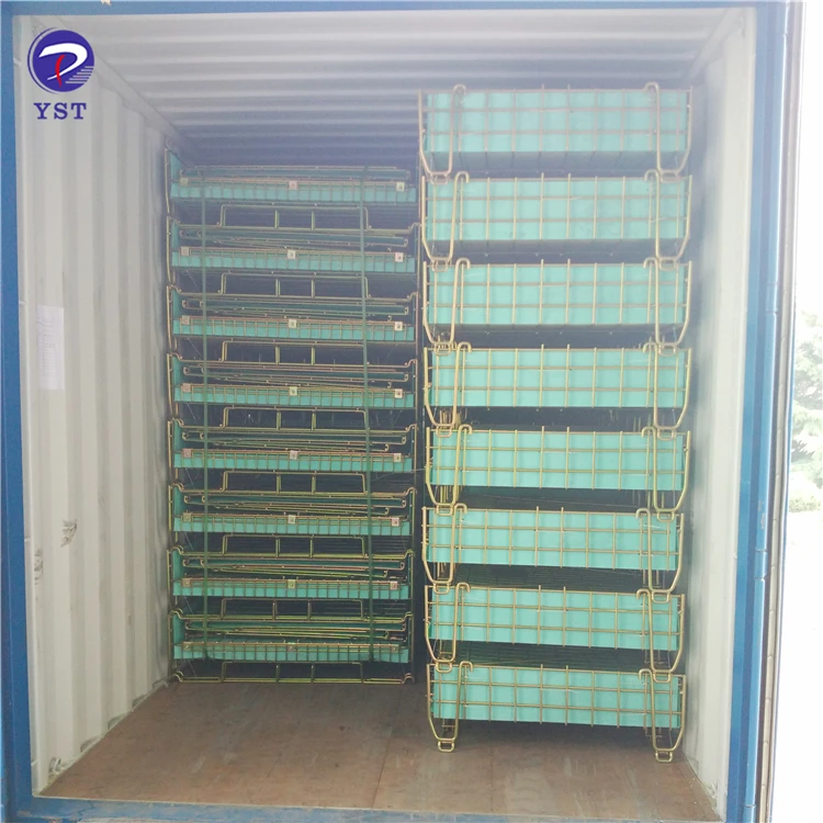 Collapsible folding storage cage/mesh container with pp
