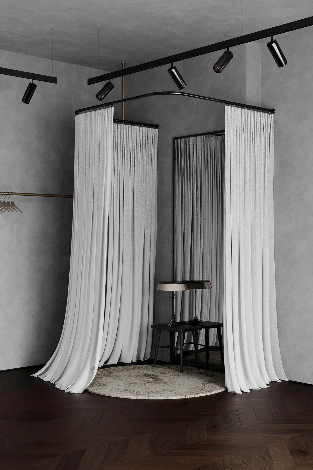 Factory custom beauty salon partition curtain Luxury privacy Temporary dressing room blackout privacy engineering curtain
