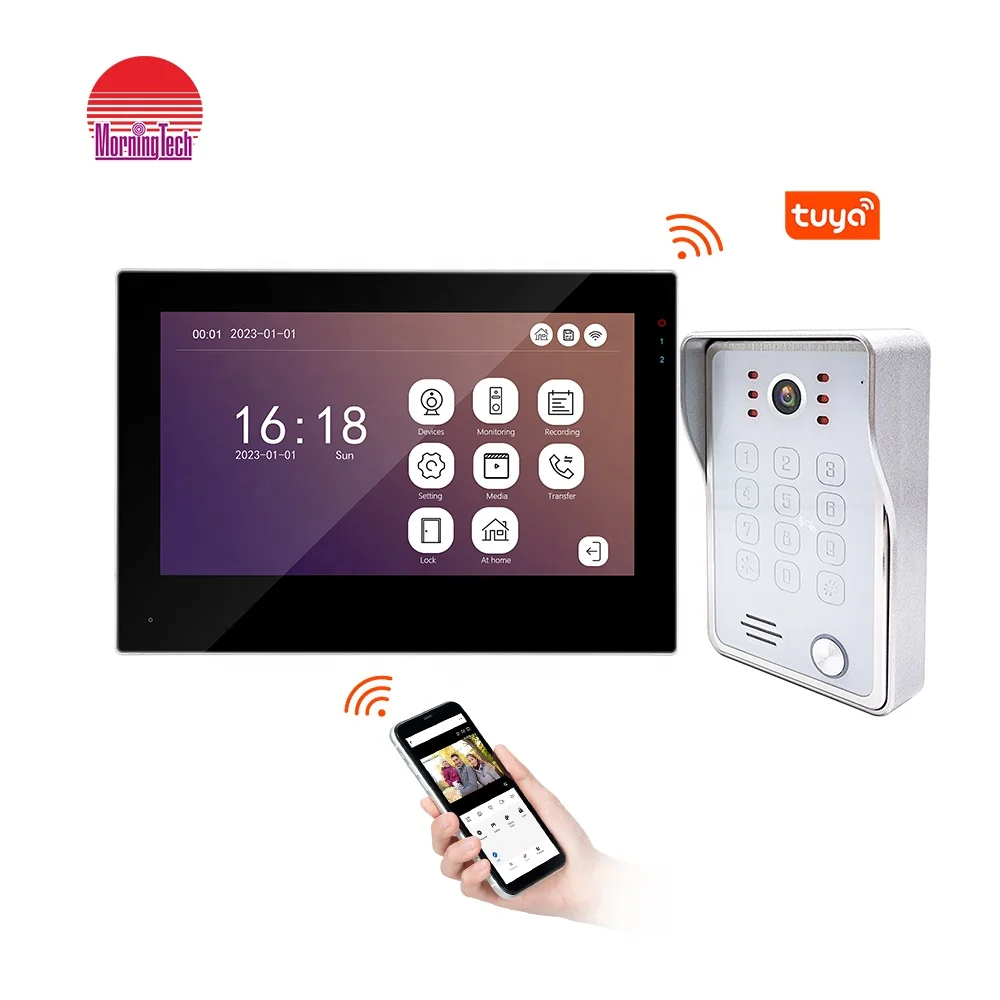 7 Inch IP TCP Video Intercom System Connect POE WiFi IP Video Doorbell Intercom for Home