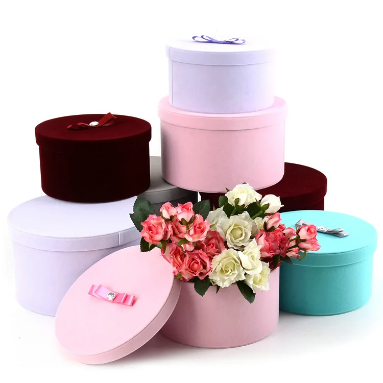 Manufacturers Corrugated Round Gift Paper Hat Box Paper Round Flower Gift Packaging Box Wholesale