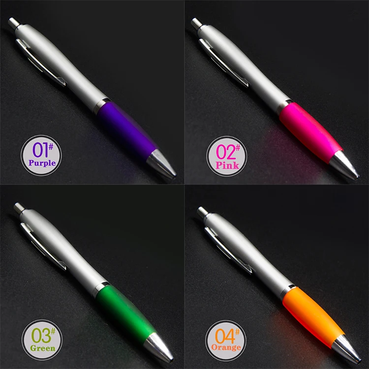 NPPL-016  custom logo personalized ballpoint pen rubber grip promotion plastic ball pen