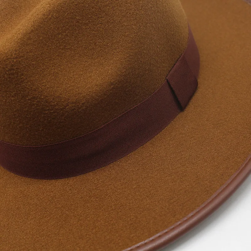 2021 Autumn New Suede Fabric Wide Brim Casual Panama Fedora Hats For Women Wholesale Custom Fedora Hats