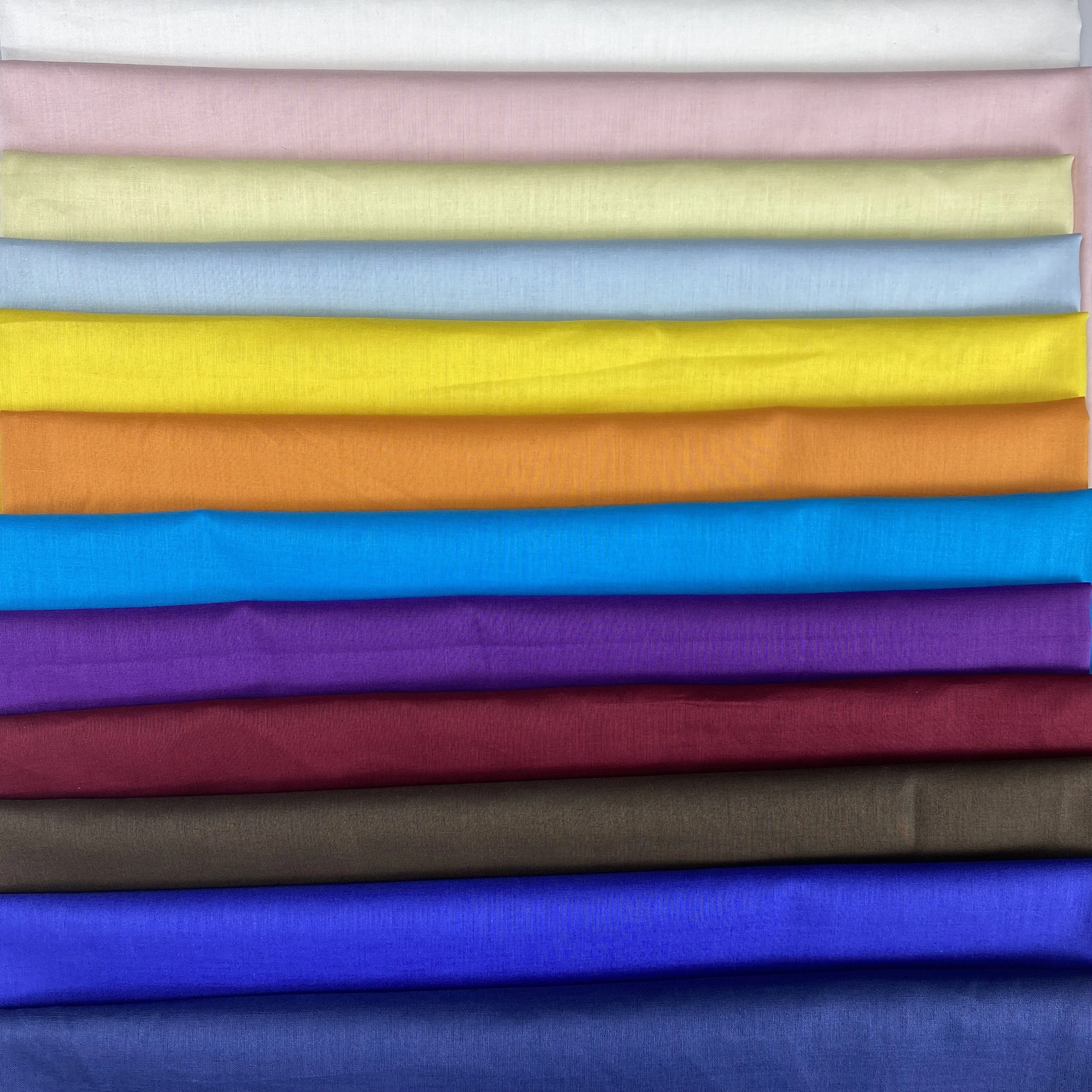 High quality lightweight woven solid dyed plain 100%cotton fabric for t