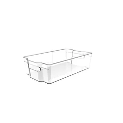 Clear plastic turntable lazy susan for kitchen food containers 3 compartment
