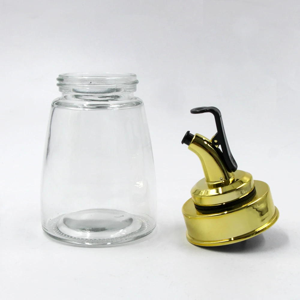 
250ml wholesale glass oil and vinegar bottle with plastic dispenser 