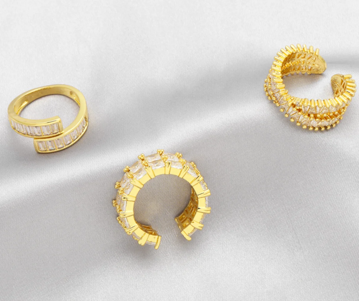 simple and high-end sense geometric zircon ring, net red temperament, light luxury niche open ring