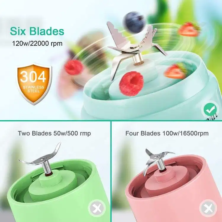 Portable fruit blenders and juicers 400ml electric mixer blenders and slow juicers two cups juicer grinder machine