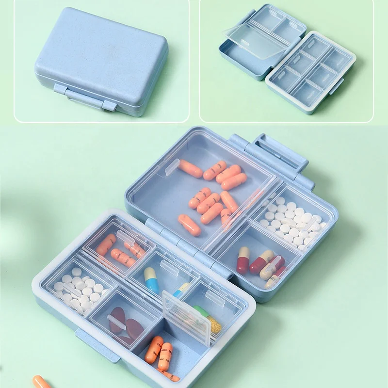 Weekly Pill Box Pill Organizer Weekly Vitamin Containers Moisture-proof 9-compartment Pill Box Medicine Storage Organizer