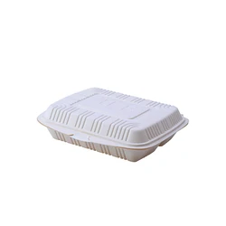 Ok compost 100% biodegradable Compostable food container tableware sugarcane bagasse clamshell bowl tray with lid