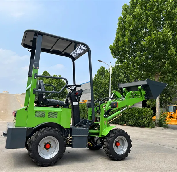 E04 Four Wheels Self Lifting Loaders Front Loader Small Garden Farm Electric Mini Bucket Wheel Loader With Battery