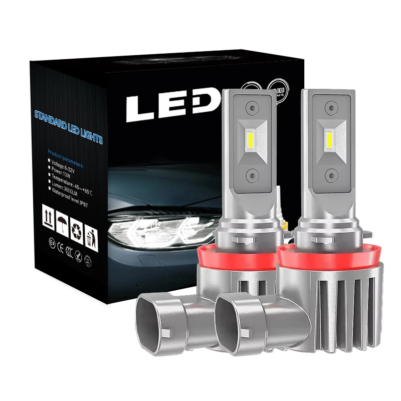 Wholesale Fanless Car Headlight Bulb High Brightness 12V 24V 4000LM H8 H9 H11 H16 LED Headlight Fog Lights Bulb