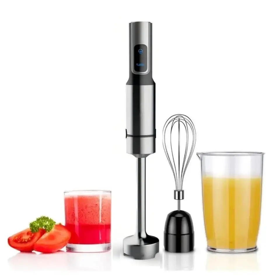 Variable Speeds & Turbo Stainless Steel Handheld Blender Stick Mixer with Egg Whisk Beaker Chopper Bowl Hand Mixer Blender