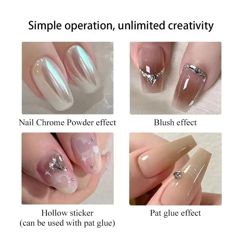 2024 Nail Art Silicone Applicator Sticks Chrome Pigment Dust Applying Manicure Tool Easy-Daub Pigment Silicone Nail Brushes