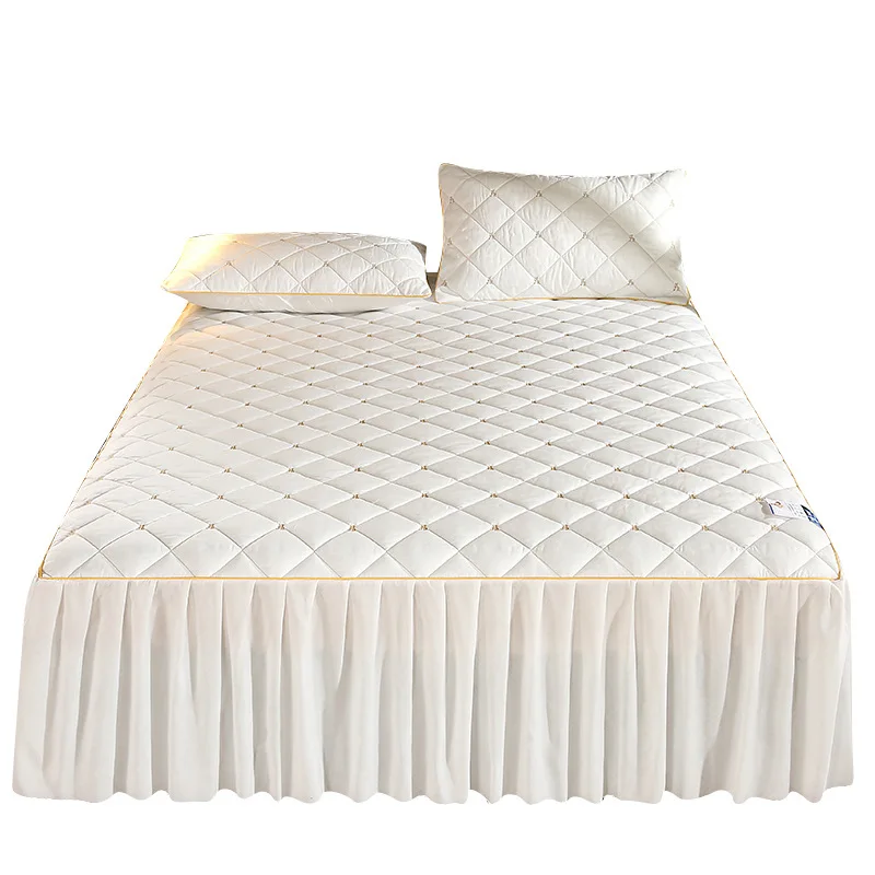 bed skirt soft and warm 100% cotton high end quilted queen for