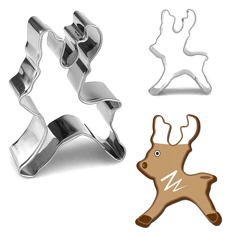 Christmas Animal Biscuit Reindeer Stainless Steel Cookie Cutter Cake Tools