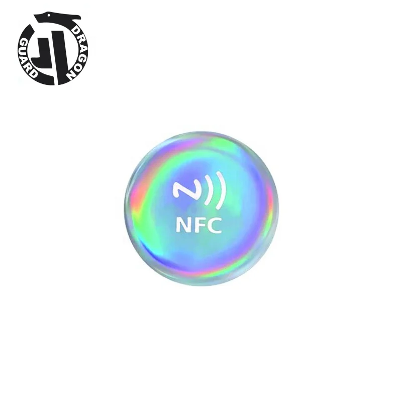 DRAGON GUARD Wholesale Waterproof Epoxy Etiqueta Mobile Phone  NFC Tag Sticker