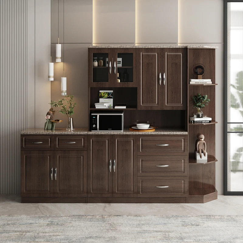 high quality brown kitchen cabinets sets mdf furniture wood kitchen cabinets design modern drawer base kitchen cabinet