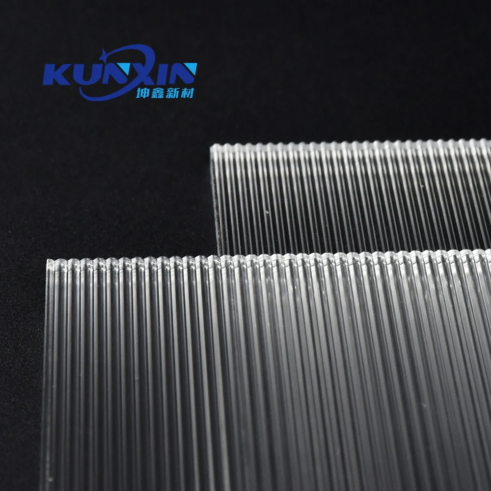 Kunxin 1220x2440mm Decorative Ribbed Texture Acrylic Plastic 1.5mm 2mm 3mm Mini Prism Striped Acrylic Sheet